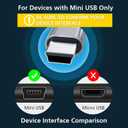 AGVEE 2 Pack 10ft USB-C to Mini USB Cable, Braided Durable Mini-B 5-Pin to Type-C Data Charging Charger OTG Cord for Hero 3+, PS3 Controller, Canon Nikon Camera, GPS, Blue Yeti, Black