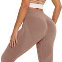 SEASUM Scrunch Butt Lifting Leggings for Women Seamless Workout High Waisted Tummy Control Gym Yoga Pants (Beige, M)