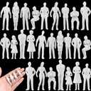 Namalu 30 Pcs, 1: 50 Scale White Unpainted Mini People Figures Miniature People for Model Trains Architectural Standing and Sitting Mini Diorama Figures for Architectural Project