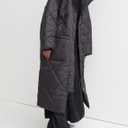 Longline Diamond Quilted Jacket, Black, M/XL