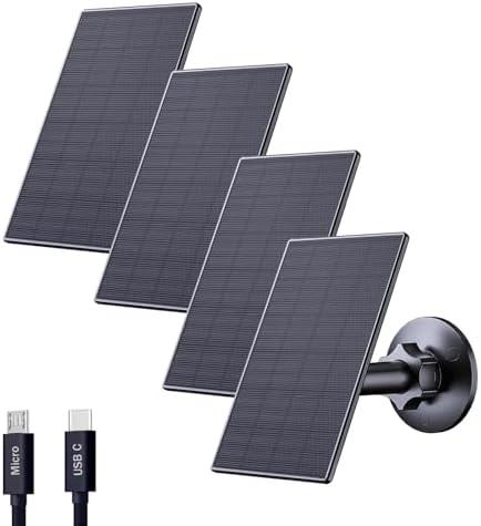 Zivif Solar Panel for Security Camera, 2W USB Solar Panel, Solar Charger Compatible for Rechargeable Battery Security Camera, USB C Solar Outdoor Camera with 360° Adjustable Mount, Black (4 Pack) Zivif Solar Panel for Security Camera, 2W USB Solar Panel, Solar Charger Compatible for Rechargeable Battery Security Camera, USB C Solar Outdoor Camera with 360° Adjustable Mount, Black (4 Pack)