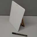Desktop Glass Whiteboard with Reversible Wood Stand, Small White Board, Mini Dry Erase Whiteboard Easel for Desk, Reusable Desk Notepad 9.5"x6.7" for Home, Office, Accessories Included, Yeoux