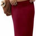 Tankaneo Womens Summer 2 Piece Skirt Set Strapless Tube Top and Bodycon Maxi Skirts Matching Sets Beach Vacation Outfits (Medium, Burgundy)