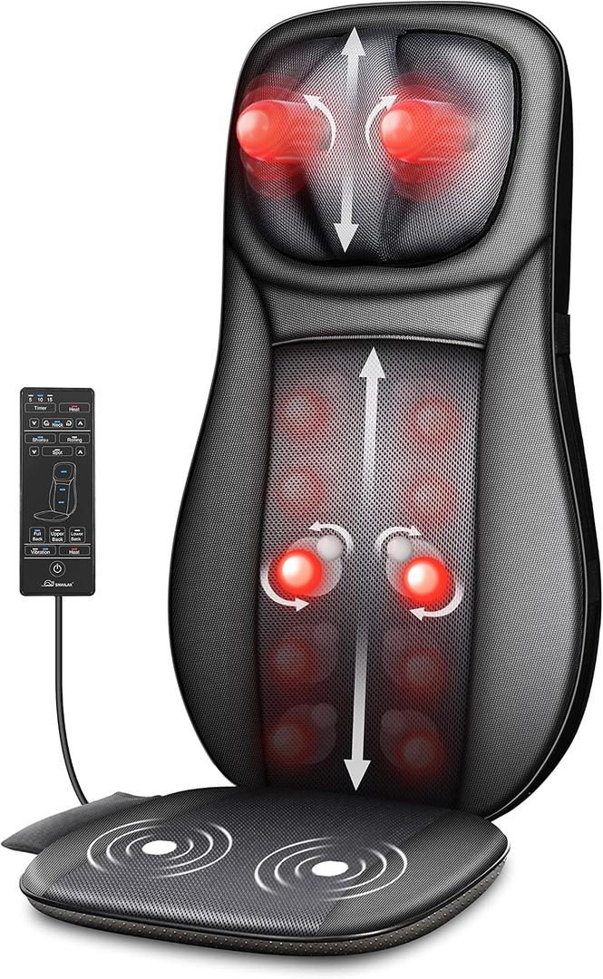 Snailax Back Massager with Heat, Shiatsu Massager Chair Full Body, Kneading