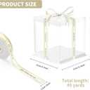 YEUIKERR 12 Pcs Clear Cake Box 7x7x8 Inch Cake Packaging Boxes, Tall Cake Box with Lid and Ribbon, Transparent Cake Box for Bakery, Wedding Birthday Party