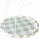 Neutral Gingham Splash Pad for Kids - Outdoor Sprinkler for Kids & Toddlers, Water Mat Sprinkler Toy-Splash Pool 67in