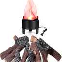 Sawysine Electronic 3D Led Fake Flames Effect Night Lamp Led Artificial Flickering Fire Flame with 10 Pieces Gas Fireplace Logs Simulated Fire Lamp for Halloween Christmas Indoor Home Party Decoration