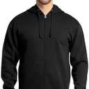  Fruit of the Loom Eversoft Fleece Full Zip Hoodie Sweatshirt (Large,Black)