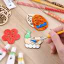 Toyvian Easter Wooden Cutouts Ornaments, 48Pcs Blank Unfinished Wood Hanging Tags with Markers for DIY Craft Springtime Flower Butterfly Crafting Supplies for Birthday Party Holiday