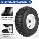 GICOOL 13x5.00-6 Rubber Lawn Mower Tire and Wheel, 2 Pcs Replacement 13x5-6nhs Riding Mowers Lawn Pneumatic Tire with Bearing Bore 3/4" & 5/8", 3" -4.5" Centered Hub