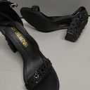 DREAM PAIRS Women's Chunk Low Heel Pump Sandals (Black), size 5.5