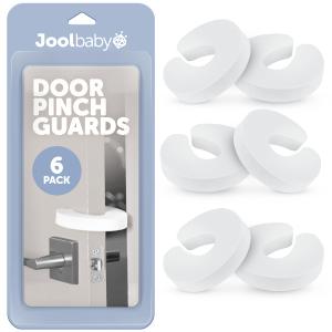Jool Baby Door Pinch Guards (6 Pack) Slam Preventer Babyproof Doors to Avoid Pinched Fingers & Door Slamming, Keep Pets from Getting Locked in