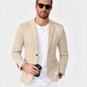 COOFANDY Men's Casual Knit Blazer Slim Fit Lightweight Sport Coat Stretch Two Button Suit Jacket (L)