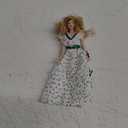 1:12 Miniature Porcelain Doll Green Dress Women Lady Doll Elegant Dollhouse Accessory 1:12 Miniature Dollhouse Decoration Dollhouse Accessories