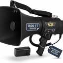 Uzi High Power Loud Big Bluetooth Megaphone 50W, Professional Bullhorn Megaphone Used by First Responders, Police & Agencies, Rechargeable Battery, PA System, Outdoor Activitie