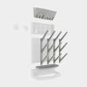 IEEK Baby Bottle Drying Rack,Space Saving Countertop Drying Rack for Baby Accessory & Pump Parts,Suction Cup Wall Mounted Bottle Rack Holder Large Vertical Drying Tower,Grey and White