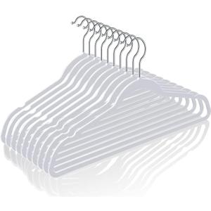 TIMMY 50 Plastic Hangers 17.7 Inch Non-Slip, Space Saving Closet Organizers, Heavy Duty Slim Hangers for Pants, Shirts, Coats (Grey, Ultra Thin & Durable) (Gray)