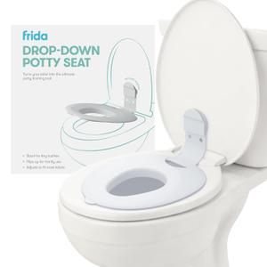 Frida Baby Drop Down Potty Seat, Potty Training Seat for Toddlers, Attaches Securely to Adult Toilet, Flips Up or Stays Down for Kid Ready Access, Easy to Clean, Secure, Stable & Easy to Install