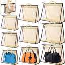 9 Pack Dust Bags for Handbags,Clear Purse Storage Organizer for Closet,3 Sizes Transparent Handbag Storage,Purse Protector Storage Bag,Purse Cover Hanging Closet Organizer with Zipper Handles