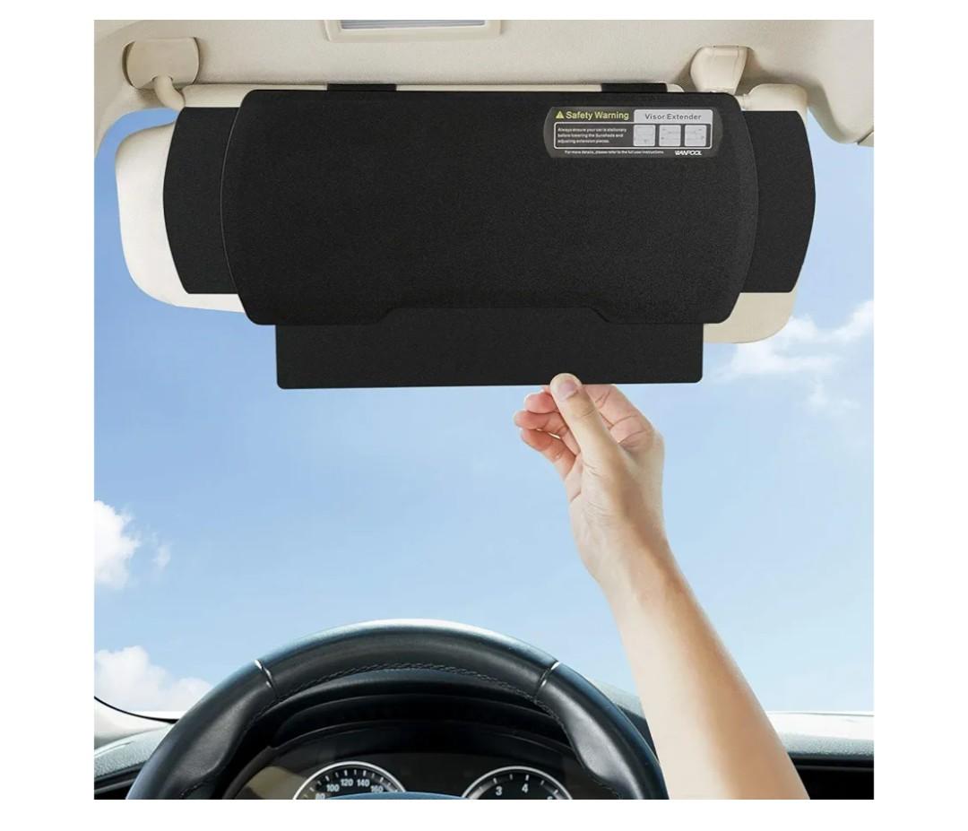 Car Visor Sunshade Extender, Window Shade, Anti-Glare Sun Blocker for Driver or Front Seat Passenger,1 Piece (Black)