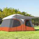 Vidalido Tents8-10 Person Camping Tent with Extended Vestibule2 Room Weather Resistant Family TentsEasy Install Waterproof Outdoor Tent for Camping Hiking (Orange)