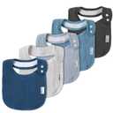 Muslin Bibs for Baby Boys Girls,Organic Muslin Baby Bib for Drooling and Teething,Soft Bandana Drool Bibs 5 Pack (Haze)