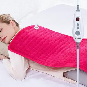 WOOMER Extra Large Heating Pad, 17"x33" XL Heating Pad, Heat Pad with Multi-Color Option, Moist Heat Therapy Feature, Auto Shut-Off, Power Cords Storage Belt, Magenta