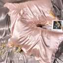 Pure Silk Pillowcase – 100% Natural Mulberry Silk Cosmetic Pillow Cover, 48 x 74 cm (19 x 29 Inches), Smooth & Hypoallergenic, for Hair and Skin Care, Pack of 2