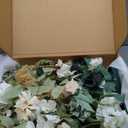 Ling's moment 41" Tall Free Standing Artificial Flowers Arrangements 2 pcs Wedding Arch Altar Stage Decorations Emerald & Tawny Beige Ceremony Reception Rose Fake Floral Party Centerpieces Decor