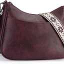 APHISON Trendy Leather Crossbody Purse with Adjustable Strap, Women's Shoulder Handbag (07-grape)