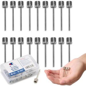 Champion Replacement Ball Pump with Metal Inflation Replacement Needles for Sports Balls with Compact Case, Compatible with Most Pumps for Basketball, Soccer, Football, Volleyball & Yoga Balls, 15 Pieces