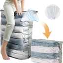 TAILI Vacuum Storage Bags 4 Pack, Jumbo Cube (31x40x15 Inch), Extra Large Vacuum Seal Bags for Clothing, Comforters, Blankets, Bedding, Sweater, Closet Organizers, Space Saving, Cream