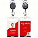 ID Badge Holder with Retractable Clip and Keychain, Includes 2 Vertical & 2 Horizontal Clear Name Badge Holders with Clip & Black Badge Reels, for ID Cards, Nurses, Teachers, Office Staff