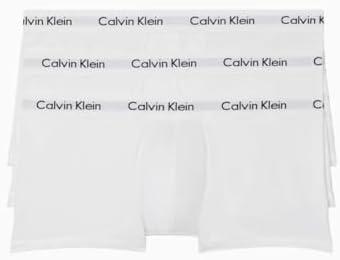 Calvin Klein Men's Cotton Stretch 3-Pack Low Rise Trunks (Small, White)