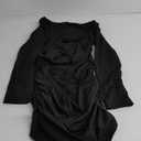 Womens Square Neck Cocktail Party Bodycon Dresses Back Slit Long Sleeve Dresses Midi Dresses Sexy Ruched Casual Dress L/XL