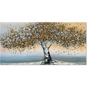 Art Hand-Painted Modern Abstract Art Oil Painting Flower Tree Canvas Painter House Wall Art Deco 24x48 inches (Dn190)