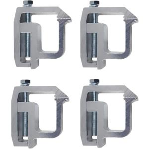 New Pack of 4 Heavy Duty Aluminum Alloy Black Truck Bed Cap Mounting Clamps Fit Chevy/GMC/Dodge/Toyota/Ford/Nissan & More Pickup, No Drill Bolt-On Clips for Tonneau Cover Camper Topper Shell, Silver