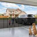 276" Retractable Baby Gate Extra Wide, 52" Tall Retractable Dog Gate for Stairs, Doorways, Decks, Mesh Gate Long Child Gate Pet Gate for Indoor, Outdoor, with Reinforced Mesh Rods, Dual Locks (Black)