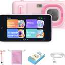 AI Kids Camera for 311 Year Old Boys and Girls, AI Learning Digital Video Camera with with Object Recognition, Best Birthday, WiFi Kids Toy Camera 16GB (Pink)