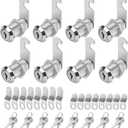 Cylinnda Cabinet Locks with Keys, 1-1/8" Cam Locks Keyed Alike, Quality Cabinet Cam Lock for RV Storage Locks Drawers Mailbox Toolbox Lock Replacement Set, Zinc Alloy (8 Pack, 1-1/8 Inch)