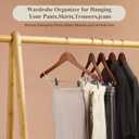 Wooden Hangers with Clips 24 Pack Wooden Pants Hangers,Skirt Hangers with Clips,Adjustable Heavy Duty Clip Hangers,Hangers for Pants,Jeans,Slacks,Shorts Walunt