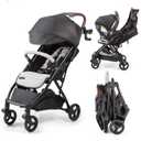 Ingenuity Ingenuity 3Dquickclose CS+ Compact Fold Stroller Lightweight Stroller with Oversized Canopy, Extra-Large Storage and Compact Fold, Gray