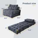 MAXYOYO Folding Sofa Bed, Convertible Sleeper Chair with Pillow Foldable Mattress with Back Support, Portable Fold Out Chair Bed Comfy Floor Sofa Lounge for Living Room Bedroom, Dark Grey, Single