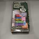 10 PACK Extra Large Storage Bags, 10 Gallon 24"x20"x7", Resealable Clear Bags with Handle, XL Heavy Duty for Clothes Travel Moving, Double Zipper Seal, Expandable Bottom, Thick 8 Mils