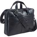 seyfocnia Men's Leather Messenger Bag, 17.3 Inches Laptop Briefcase Business Satchel Computer Handbag Shoulder Bag for Men-Black