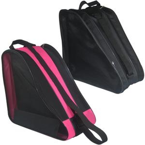 Gooyule Ice Skate Bag - Large Capacity Skating Bag Fits Quad, Inline and Most Roller Skates (Black+Pink)