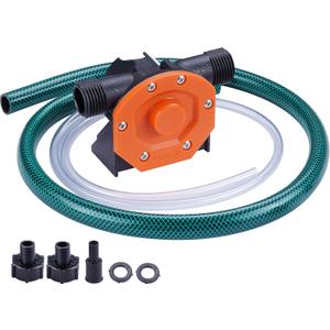 TOPWAY Self Priming Water Drill Pump Attachment with Suction and Discharge Hose, Mini Hand Power Drill Pump for Water, Oil Transfer