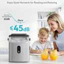 EUHOMY Ice Maker Countertop, Portable Ice Machine with Carry Handle, 26.5lbs Per Day, 9 Cubes in 6 Mins, Auto-Cleaning, with Basket and Scoop, for Home, Kitchen, Camping, RV (Silver)