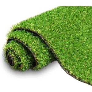 AYOHA Artificial Turf Grass 4'10" x 8' with Drainage, 0.8 Inch Realistic Fake Grass Rug Indoor Outdoor Lawn Landscape for Garden, Balcony, Backyard, Patio, Synthetic Turf Mat for Pet Dogs, Customized