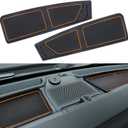 Dash Cover Tray for Ford Bronco Accessories 2021 2022 2023 2024 2025 2026, Dashboard Mat, Anti-Slip Silicone Insert, Anti Dust Interior, Dash Pad Liner for Bronco 2/4-Door (2pcs, Orange Trim)